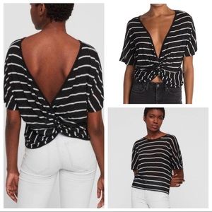 NEW Allsaints Nimala Stripe Twist Crop Top Small